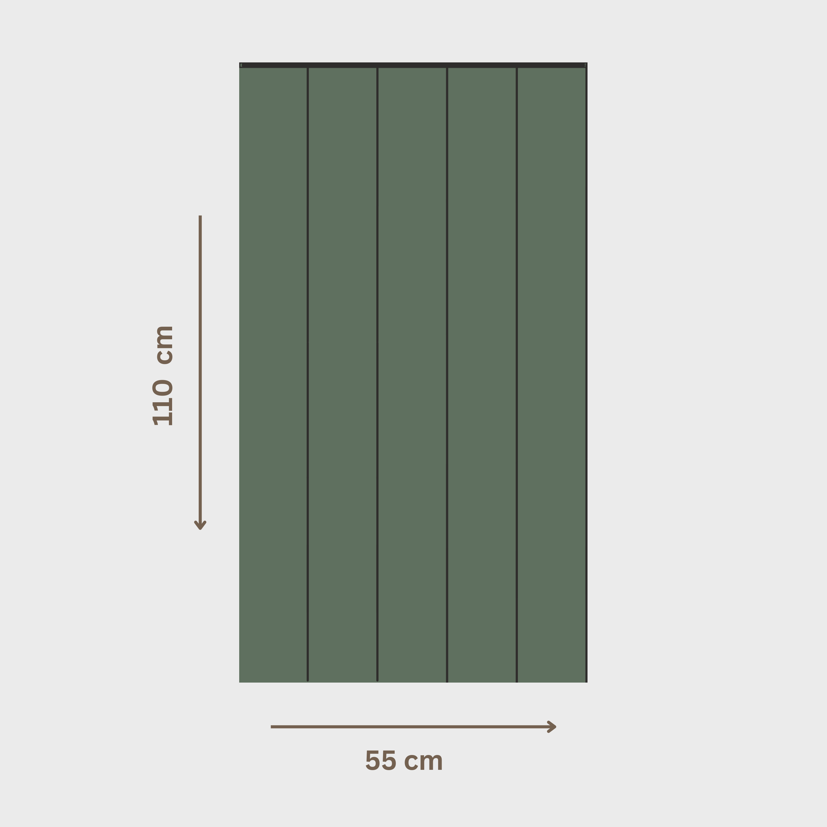 Panel Görünümlü Çizgili Duvar Etiketi - Green